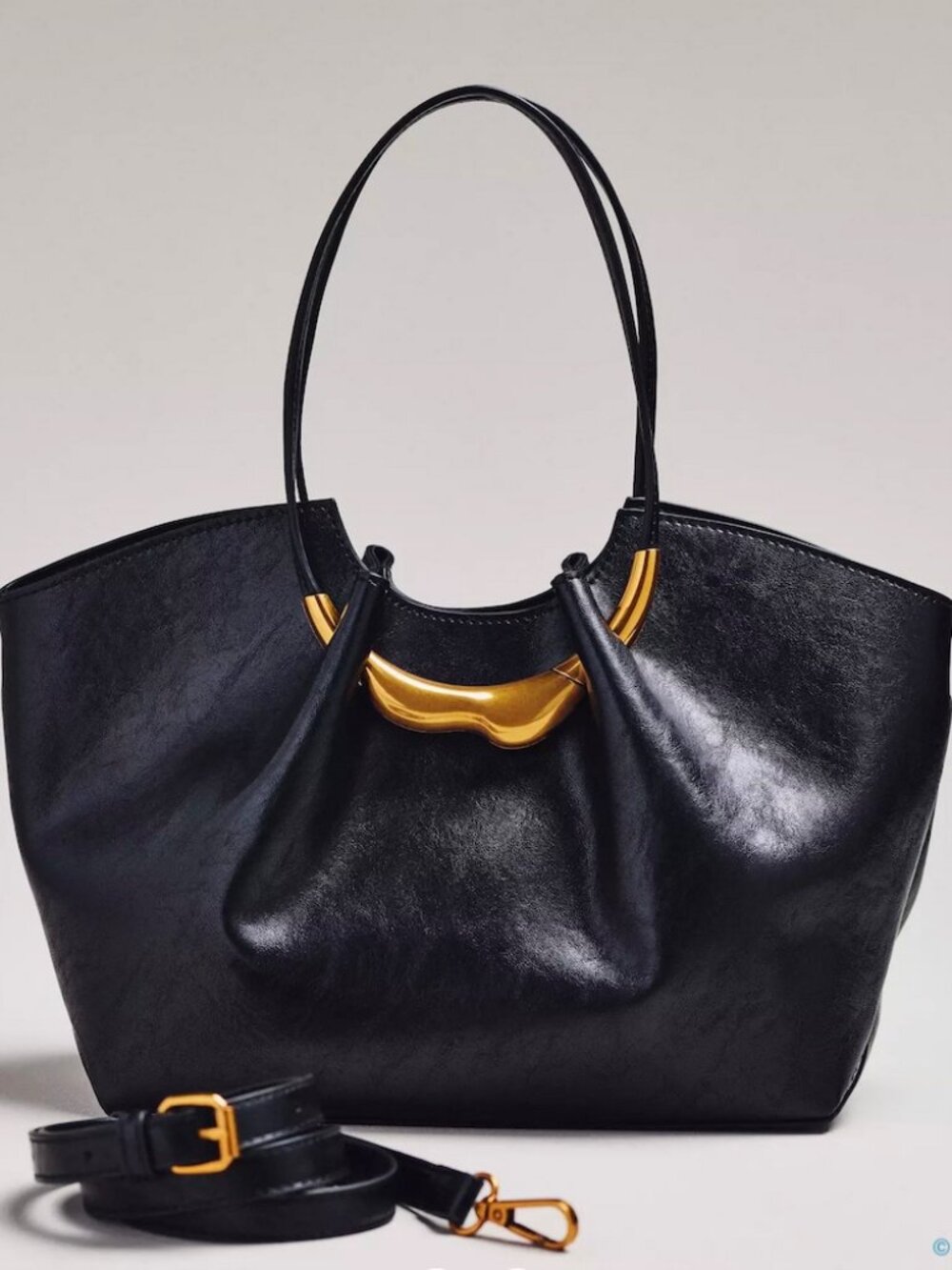 NWT By Anthropologie Molten Hardware Shiny Textured (Small) Tote Bag